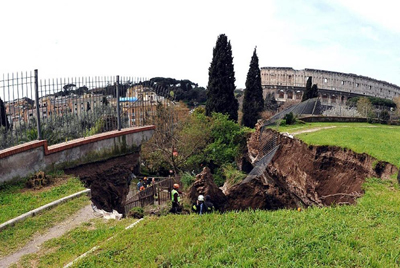 Se desprende parte de la Domus Aurea de Roma durante los trabajos de restauracin